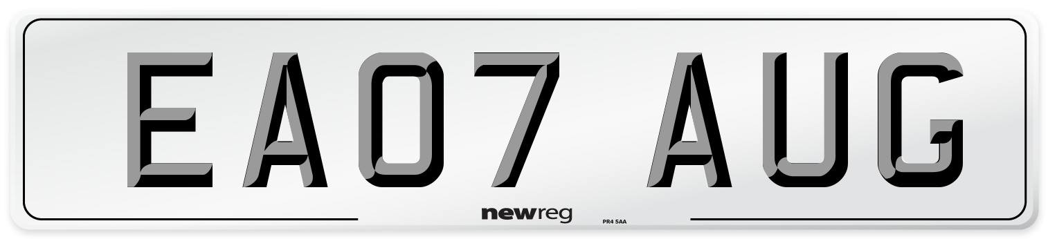 EA07 AUG Number Plate from New Reg